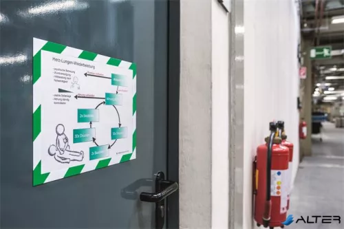 Infokeret, A4, mágneses, DURABLE "DURAFRAME® MAGNETIC SECURITY", zöld-fehér