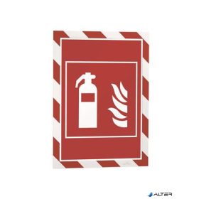   Infokeret, A4, mágneses, DURABLE "DURAFRAME® MAGNETIC SECURITY", piros-fehér