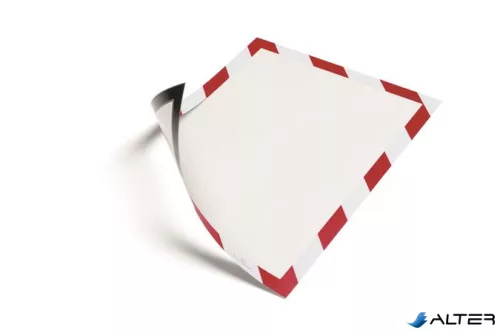 Infokeret, A4, mágneses, DURABLE "DURAFRAME® MAGNETIC SECURITY", piros-fehér