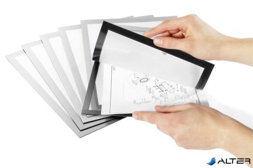 Infokeret, A4, mágneses, DURABLE 'DURAFRAME® MAGNETIC PLUS', ezüst