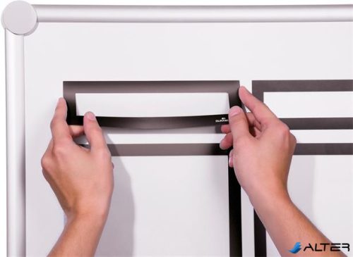 Bemutató fejléc, 297x40 mm, mágneses, DURABLE "DURAFRAME® MAGNETIC TOP", fekete