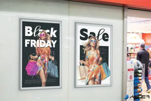 Posztertábla, fali, A2, alumínium keret, DURABLE