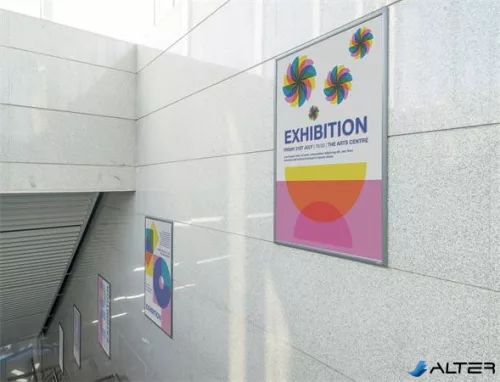 Posztertábla, fali, A2, alumínium keret, DURABLE