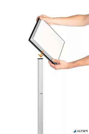 Padlóállvány, kültéri, A4, DURABLE "INFO STAND", antracit-szürke