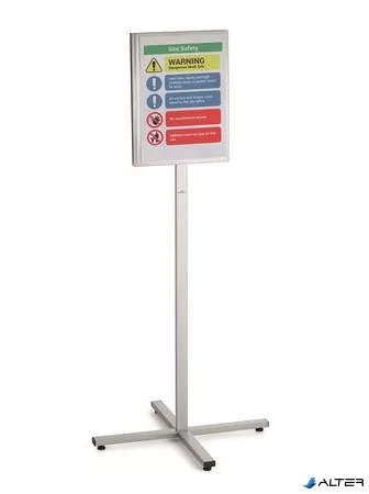 Padlóállvány, kültéri, A3, DURABLE "INFO STAND", antracit-szürke