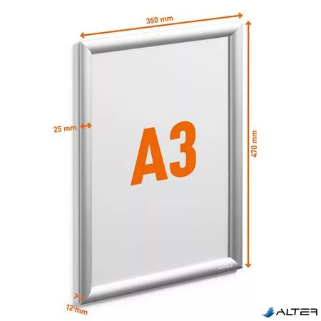 Infokeret, alumínium, kültéri, A3, DURABLE "Outdoor", ezüst