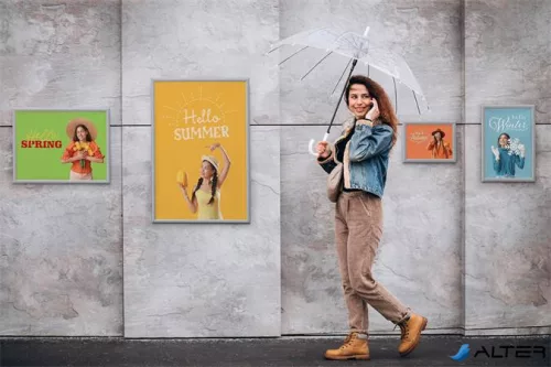 Infokeret, alumínium, kültéri, A3, DURABLE "Outdoor", ezüst