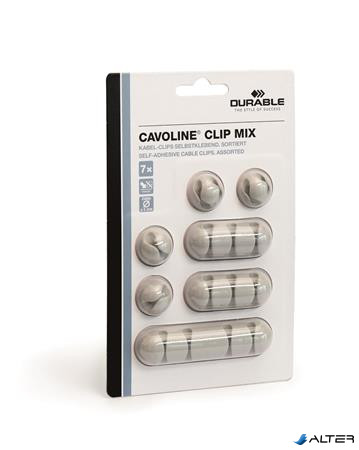 Kábelrendező tappancs, öntapadó, DURABLE 'CAVOLINE® Clip mix', szürke
