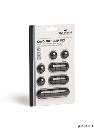Kábelrendező tappancs, öntapadó, DURABLE "CAVOLINE® Clip mix", grafit