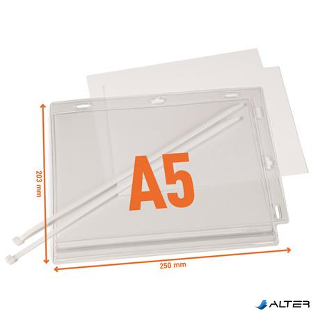 Információs tasak, vízálló, kábelkötegelővel rögzíthető, A5, DURABLE