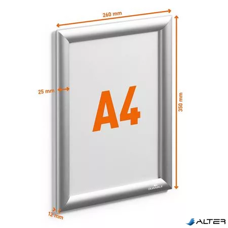 Infokeret, alumínium, kültéri, A4, DURABLE 'Outdoor', ezüst