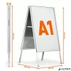 Megállító tábla, poszteres, A1, DURABLE "Fold Outdoor", ezüst