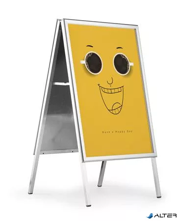 Megállító tábla, poszteres, A1, DURABLE "Fold Outdoor", ezüst