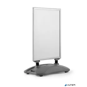   Megállító tábla, poszteres, talppal, A1, DURABLE "Heavy Base Outdoor", ezüst