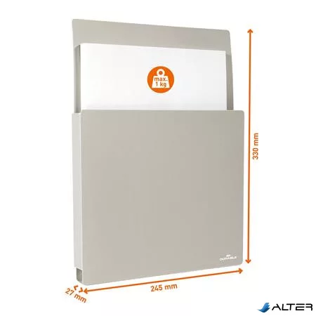 Dokumentumtartó, A4, öntapadó, DURABLE "Info Box", szürke