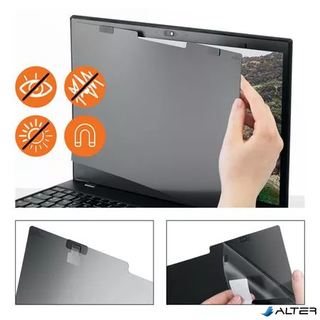 Monitorszűrő, betekintésvédelemmel, 302x189 mm, 14' 16:10, DURABLE 'MAGNETIC 14', mágneses