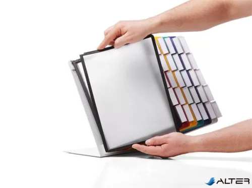 Bemutatótábla tartó, asztali, 30 db bemutatótáblával, DURABLE "VARIO® TABLE", vegyes színek