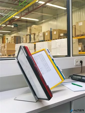 Bemutatótábla tartó, asztali, 30 db bemutatótáblával, DURABLE "VARIO® TABLE", vegyes színek
