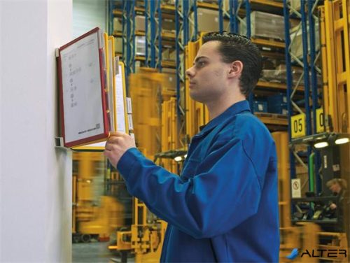 Bemutatótábla tartó, fali, 20 db bemutatótáblával, DURABLE "VARIO®", vegyes színek