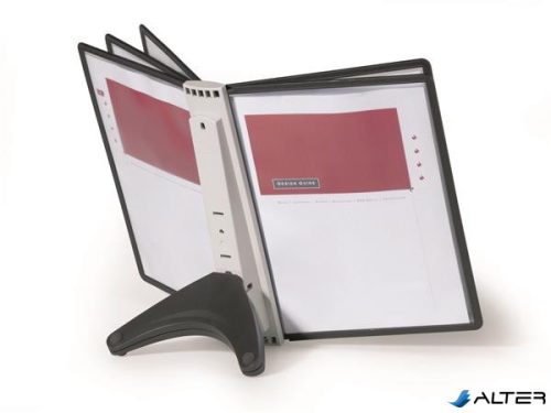 Bemutatótábla tartó, asztali, 5 db bemutatótáblával, DURABLE "SHERPA®", fekete