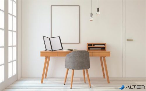 Bemutatótábla tartó, asztali, 5 db bemutatótáblával, DURABLE "SHERPA®", fekete