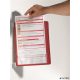 Bemutatótábla tartó, fali, 5 db bemutatótáblával, DURABLE "VARIO® WALL 5", piros