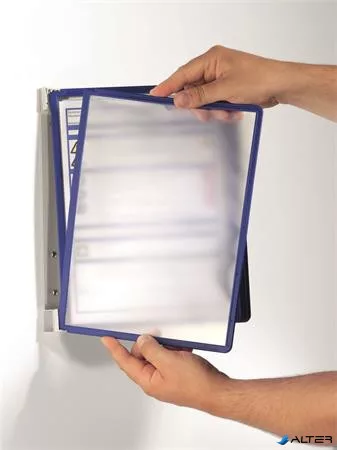 Bemutatótábla tartó, fali, 5 db bemutatótáblával, DURABLE "VARIO® WALL 5", sötétkék