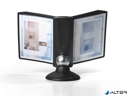Bemutatótábla tartó, asztali, 10 db bemutatótáblával, DURABLE, 'Motion', fekete
