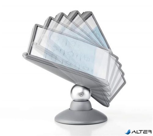 Bemutatótábla tartó, asztali, 10 db bemutatótáblával, DURABLE, 'Motion', fekete