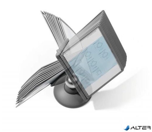 Bemutatótábla tartó, asztali, 10 db bemutatótáblával, DURABLE, 'Motion', fekete