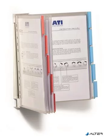 Bemutatótábla tartó, fali, 10 db bemutatótáblával, DURABLE "FUNCTION WALL 10", vegyes szín