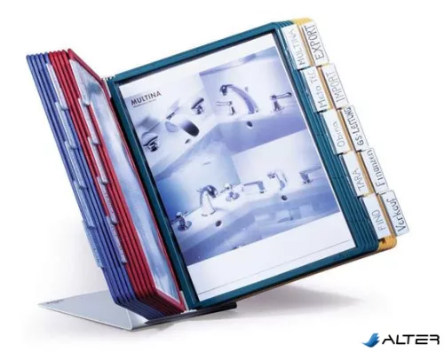 Bemutatótábla tartó, asztali, 20 db bemutatótáblával, DURABLE "VARIO®", vegyes színek