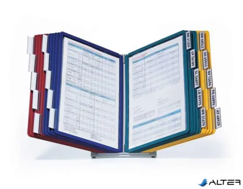 Bemutatótábla tartó, asztali, 20 db bemutatótáblával, DURABLE "VARIO®", vegyes színek