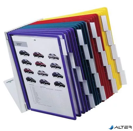 Bemutatótábla tartó, asztali, 20 db bemutatótáblával, DURABLE "VARIO®", vegyes színek