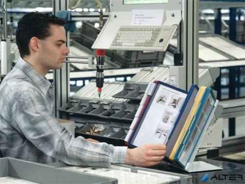 Bemutatótábla tartó, asztali, 20 db bemutatótáblával, DURABLE "VARIO®", vegyes színek