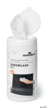 Tisztítókendő, képernyőhöz, 100 db, DURABLE 'SCREENCLEAN® BOX 100'