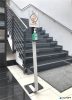 Kézfertőtlenítő állomás, információs táblával, DURABLE, ezüst
