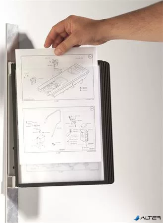Bemutatótábla tartó, fali, mágneses, 5 db bemutatótáblával, DURABLE "VARIO® 5 MAGNET", fekete