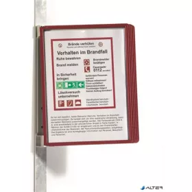  Bemutatótábla tartó, fali, mágneses, 5 db bemutatótáblával, DURABLE "VARIO® 5 MAGNET", piros