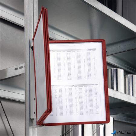 Bemutatótábla tartó, fali, mágneses, 5 db bemutatótáblával, DURABLE 'VARIO® 5 MAGNET', piros