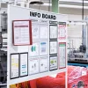 Bemutatótábla tartó, fali, mágneses, 5 db bemutatótáblával, DURABLE "VARIO® 5 MAGNET", piros