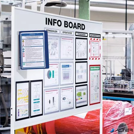 Bemutatótábla tartó, fali, mágneses, 5 db bemutatótáblával, DURABLE "VARIO® 5 MAGNET", sötétkék