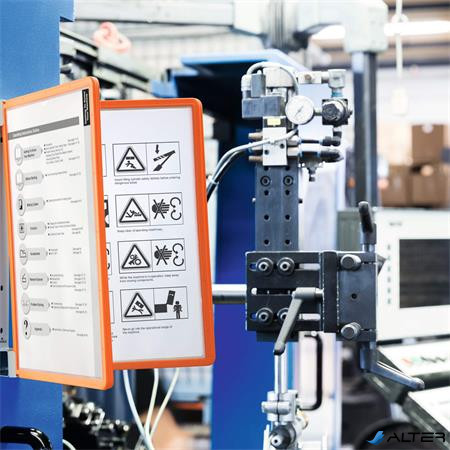 Bemutatótábla tartó, fali, mágneses, 5 db bemutatótáblával, DURABLE 'VARIO® 5 MAGNET', narancssárga