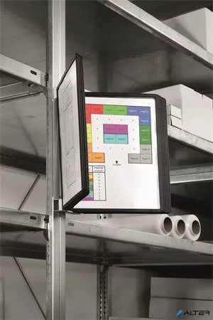 Bemutatótábla tartó, fali, mágneses, 10 férőhelyes, DURABLE 'FUNCTION', szürke