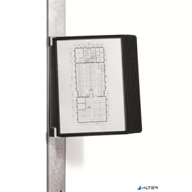   Bemutatótábla tartó, fali, mágneses, 10 db bemutatótáblával, DURABLE "VARIO® 10 MAGNET", fekete