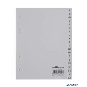 Regiszter, PP, A5, 20 részes, A-Z, DURABLE, szürke