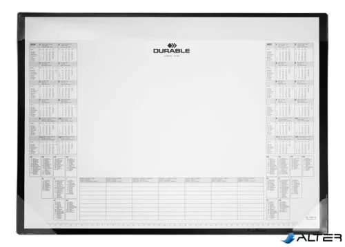 Könyökalátét, 600x430 mm, PP, éves naptárral, DURABLE, fekete