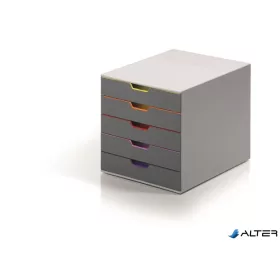   Irattároló, műanyag, 5 fiókos, DURABLE "VARICOLOR® 5", szürke