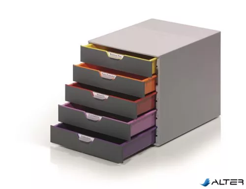 Irattároló, műanyag, 5 fiókos, DURABLE 'VARICOLOR® 5', szürke