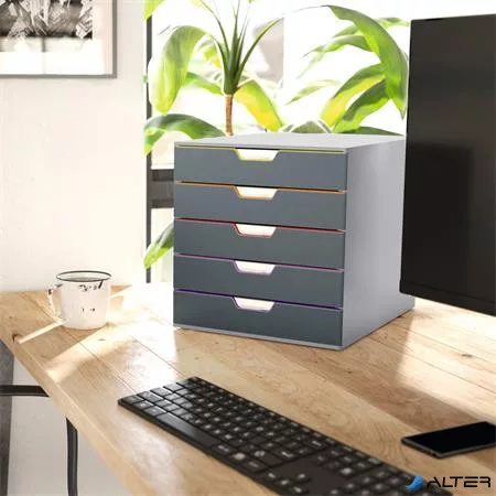 Irattároló, műanyag, 5 fiókos, DURABLE 'VARICOLOR® 5', szürke